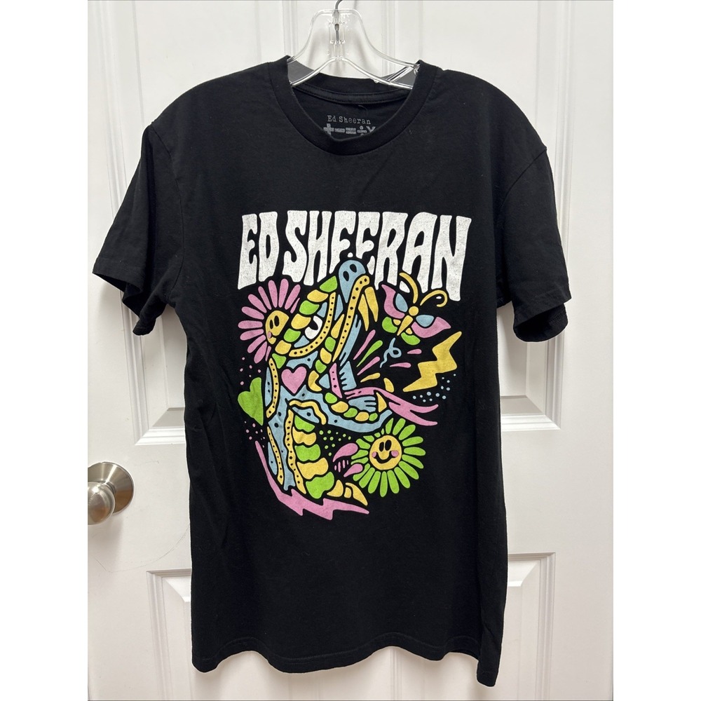 Ed Sheeran Mathematics Concert Tour T-Shirt Dragon Snake Black‎ Shirt Size M
